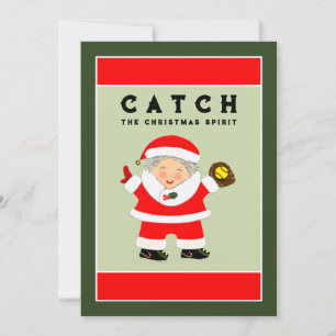 Softball kerst feestdagenkaart