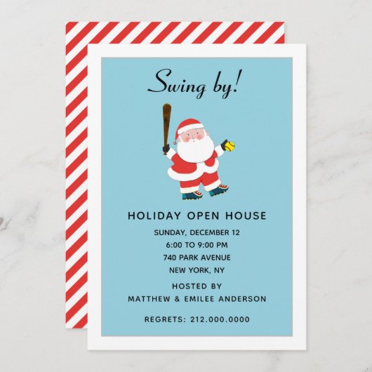 Softball-kerstfeestdag Kaart (Voorkant / Achterkant)