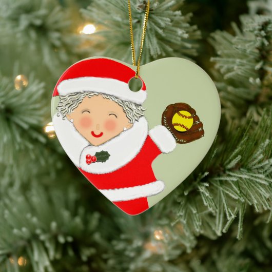 Softball Kerstmis 2023 Keramisch Ornament (Boom)