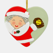Softball Kerstmis 2023 Keramisch Ornament (Voorkant)
