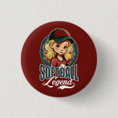 Softball Legend Ronde Button 3,2 Cm (Voorkant)
