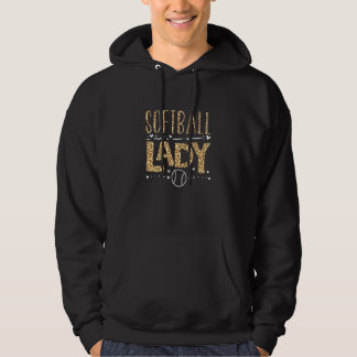 Softball Leopard Graphic Dames Softball Lady Hoodie