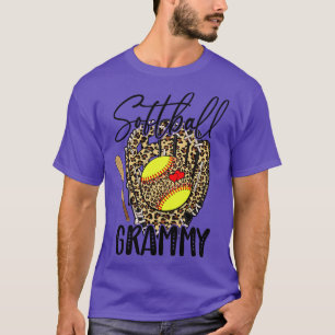 Softball Leopard Spel Dag Softbal Liefhebber Moede T-shirt