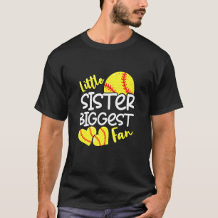 Softball Little Sister Bigmost Fan Teen Girls T-shirt