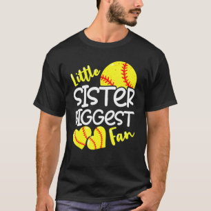 Softball Little Sister Bigmost Fan Teen Girls T-shirt
