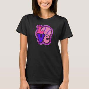 Softball Love for Teen Girls & Women Paars & Roze T-shirt