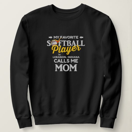 Softball Ma Favoriete speler Gepersonaliseerd Zwar Trui (Design voorkant)