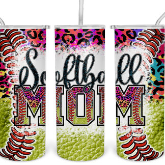 Softball Ma Rainbow Leopard Tumbler Sports MAMA Thermosbeker