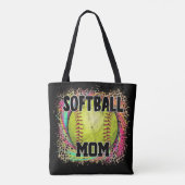 Softball Ma Tie Dye Leopard Print Yellow Ball Draagtas (Achterkant)