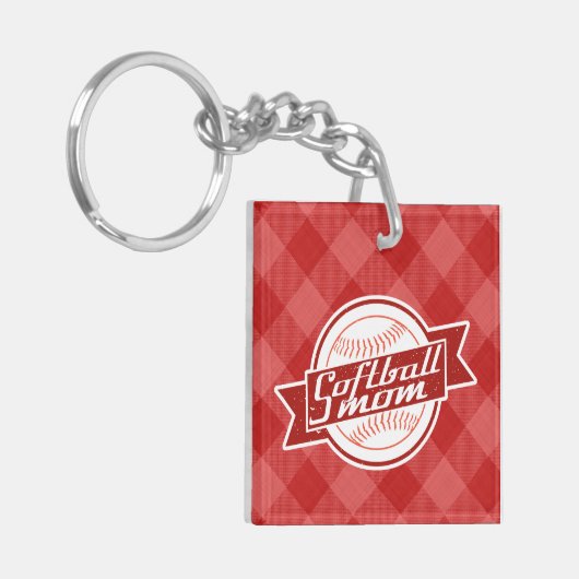Softball Mam Keyring Sleutelhanger (Voorkant Links)
