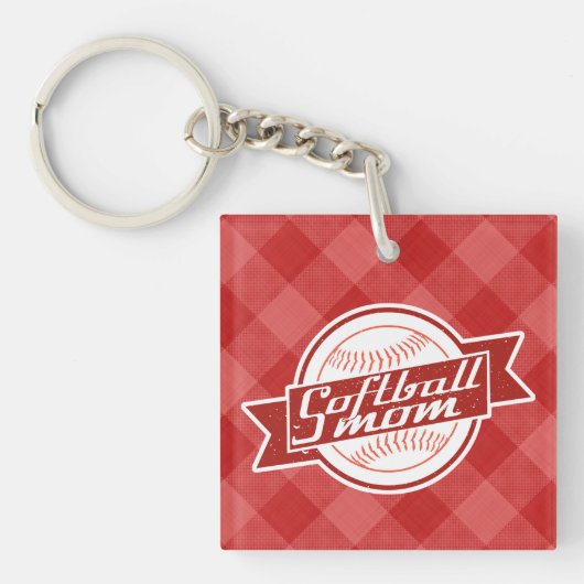 Softball Mam Keyring Sleutelhanger (Voorkant)