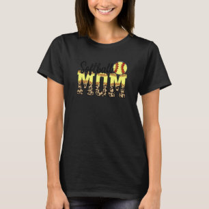 Softball Mam Woman Ball Mam Cute Letter T-shirt