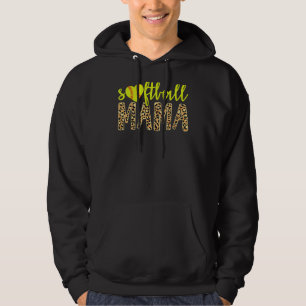 Softball Mama Cute Cheetah Moederdag Sports 1 Hoodie