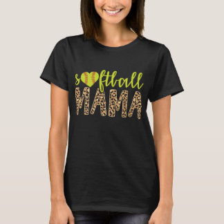 Softball Mama Cute Cheetah Moederdag Sports T-shirt