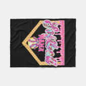 Softball Mama Drip Softball Ice Cream Drip Softbal Fleece Deken (Voorkant (Horizontaal))