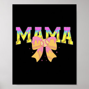 Softball Mama Ijsdruppel Game Day Familie Match Poster