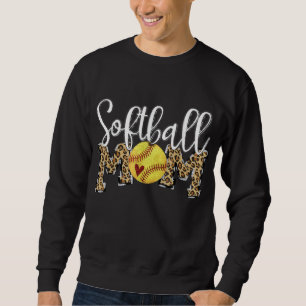 Softball mama Leopard Baseball Moederdag Trui