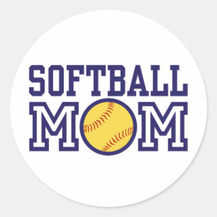 Softball mama ronde sticker