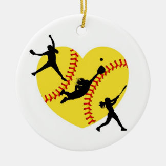 Softball meisjes kerst ornament