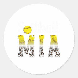 Softball Mia Leopard Grandma Mia Of A Softball Pla Ronde Sticker