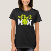 Softball Moeder voor vrouwen Moederdag v nek T-shirt (Voorkant)