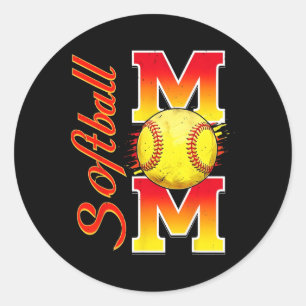 Softball Mom Funny Baseball Mom Moederdag Softb Ronde Sticker