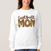 "Softball Mom" Leopard Print Mother's Day Trui (Voorkant)
