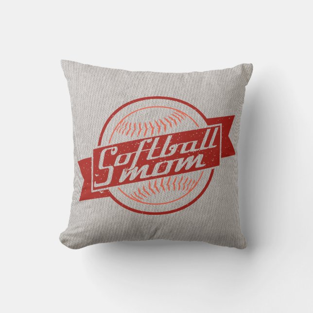 Softball Mom Nom et numéro Coussin Cushion (Recto)
