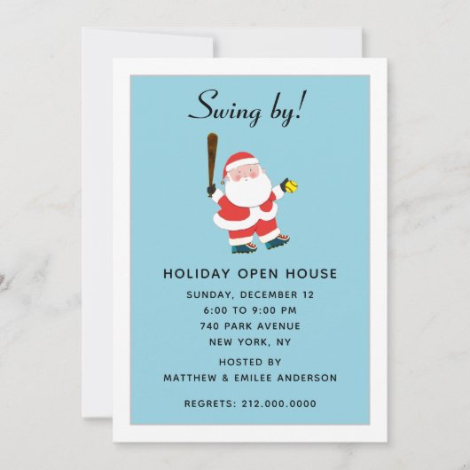 Softball Noël Fête Invitation (Devant)