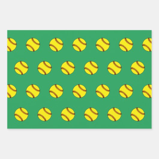 Softball Noël Vacances Papier cadeau enveloppant (Devant 2)