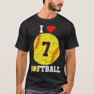 Softball-nummer 7 Softball Lover Gift Ret T-shirt