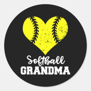 Softball Oma He Softball Ronde Sticker