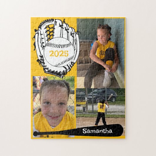 Softball ou baseball 3 Photo Jigsaw Puzzle Jaune (Vertical)