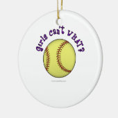 Softball-Paars Keramisch Ornament (Links)