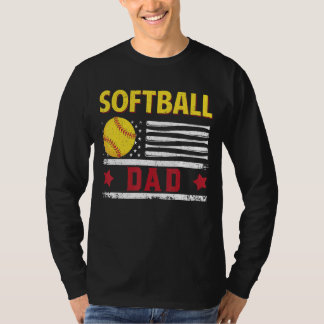 Softball Pap Amerikaanse vlag Flag Softball Pap Fa T-shirt