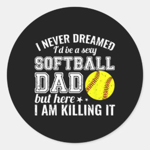 Softball pap hier ik maak het grappig ronde sticker