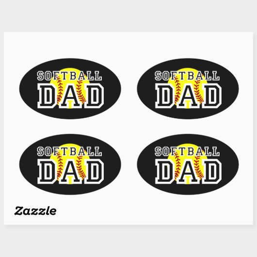 Softball Pap Ovale Sticker (Vel)