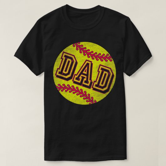 Softball Pap  Retro Fathers Day Softball T-shirt (Design voorkant)