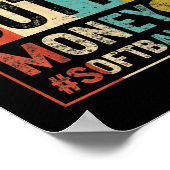 Softball Pap Straight Outta Money Vaderdag Poster (Hoek)