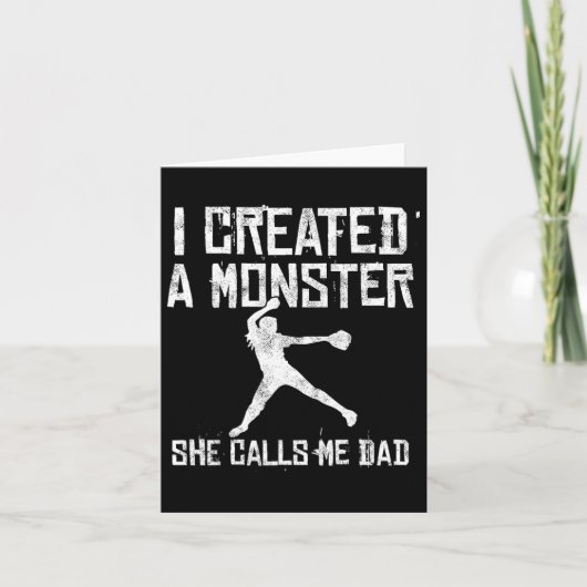 Softball papa - ik heb een monster gecreëerd dat m kaart (Voorkant)