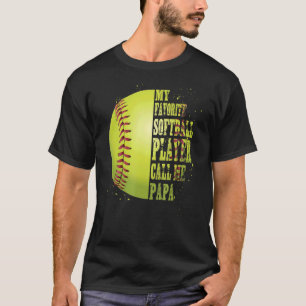 Softball Papa Mijn favoriete Softball Player belt T-shirt
