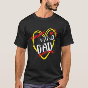 Softball Papa Tante Softbal Softbal Hart T-shirt
