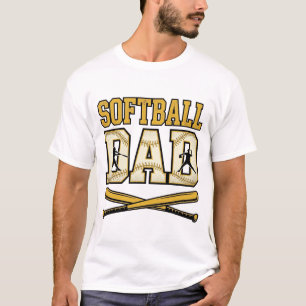 Softball Papa Vintage Gravure Bat Grafisch_1 T-shirt