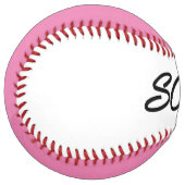 Softball Partition de balle douce blanche et rose (Devant gauche)