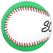 Softball Partition de balle douce blanche et verte (Devant gauche)