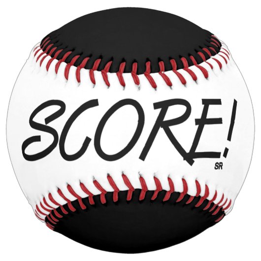 Softball Partition de balle molle blanche et noire (Devant)