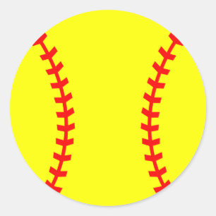Softball Party Sticker, Birthday Sticker