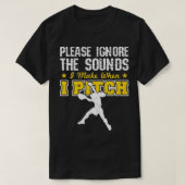 Softball Pitcher Funny Grunt Negeer de Sou T-shirt (Design voorkant)