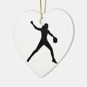 Softball-pitcher Keramisch Ornament (Links)