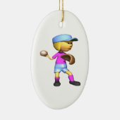 Softball Pitcher Keramisch Ornament (Rechts)